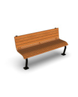 Ultrasite 4' Denali Recycled Plastic Bench with Back , Surface Mount-P/C
