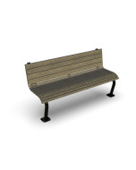 Ultrasite 2' Denali Recycled Plastic Bench with Back, Inground- P/C