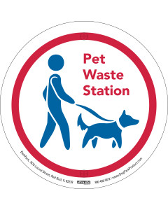 Pet Waste Station Sign - Blue & Red