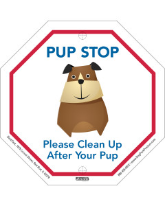 Pet Waste Station Sign - "Pup Stop" - Multi-color