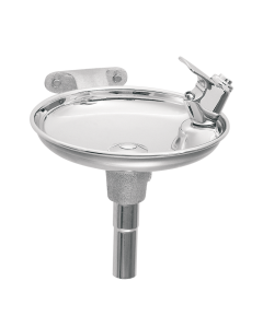 Polished stainless steel bowl, push button bubbler valve