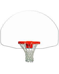 Gared Performance Sports Systems 35” x 54” Front-Mount Fan-Shape Steel Backboard with White Powdercoat Finish [1245]