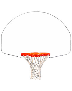 Gared Performance Sports Systems 35” x 54” Rear-Mount Fan-Shape Steel Backboard with White Powdercoat Finish [1266]