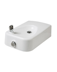 HAWS Barrier-free white-enameled iron bowl, touchless operation [1311S]