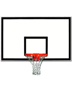 Gared Performance Sports Systems 42” x 72” Rectangular Fiberglass Backboard with Black Target & Border [1342B-BLK]