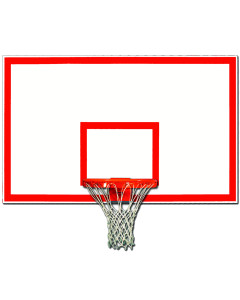Gared Performance Sports Systems 42” x 72” Rectangular Fiberglass Backboard with Orange Target & Border [1342B]