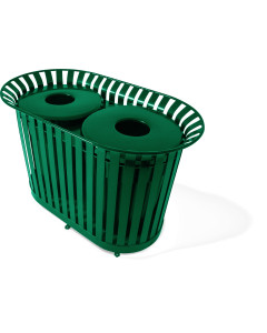 (2) 36 GALLON LEXINGTON RECEPTACLES W/ FLAT TOP LIDS & PLASTIC LINERS