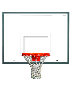 Gared Performance Sports Systems 42”x 54” Rectangular Glass Backboard with Corner Brackets without Struts [3050]