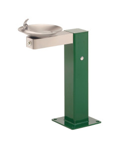 3377 Freeze-resistant, barrier-free, stainless steel bracket, sculpted bowl, smooth green pedestal - For use with 6518FR pneumatic freeze-resistant valve system  (NOT INCLUDED)