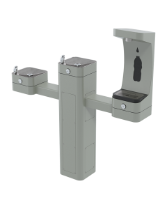 HAWS ADA Outdoor Filtered Stainless Steel Bottle Filler and Dual Fountain