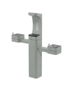 HAWS ADA Outdoor Stainless Steel Freeze-Resistant Bottle Filler and Dual Fountain