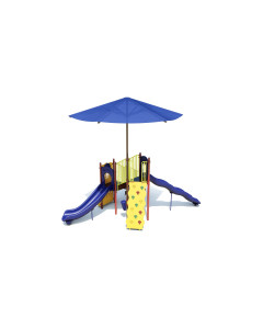 Ultraplay Timber Glen (playful) with Shade - w/ Ground Spikes & Inground Shade Posts [UPLAY-042-P]