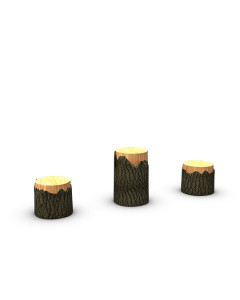 BarkPark Nature Bark Log Bench [4LB]