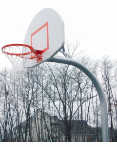 Gared Performance Sports Systems 4-1/2” O.D. Braced Gooseneck Post with 4’ Extension, BB60A38 Backboard, 726 Goal [PK4530]