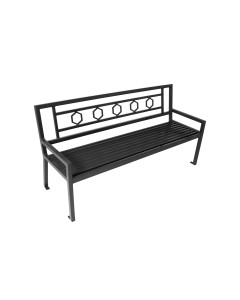 8' HUNTINGTON BENCH W/ BACK, POWDERCOATED