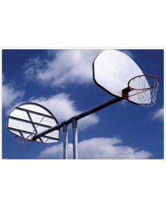 Sportsplay Double Basketball Backstop 4' Ext- Alum Fan/ Official Goal