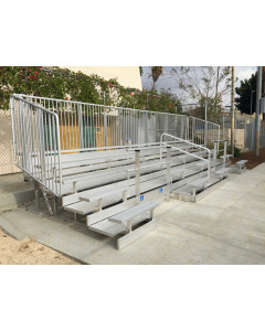 NRS 8 ROW "ADA" Bleachers, Seat Count: 77+4HC - Vertical Picket Guardrail [NA-0821ADA_VP]