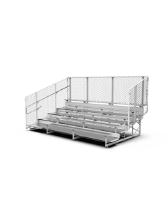 NRS 8 ROW "DELUXE" Bleachers, Seat Count: 66 - Chain Link Guardrail [NA-0815DLX_CL]