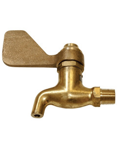 Lead-free bib faucet, self-closing