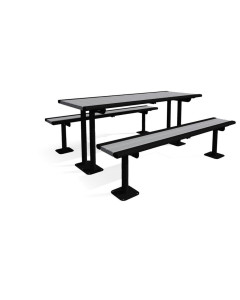 6' RICHMOND SERIES RECYCLED BROWN MULTI-PEDESTAL TABLE - IN GROUND