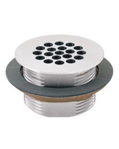 Waste strainer assembly, satin chrome-plated