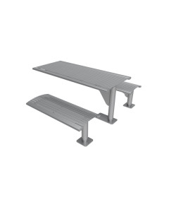 6' PHOENIX CANTILEVER HORIZONTAL STEEL SLAT TABLE, INGROUND