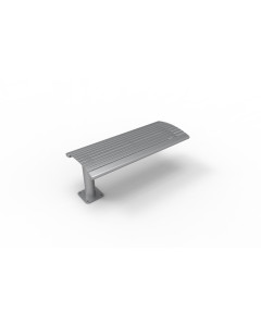 4' PHOENIX CANTILEVER HORIZONTAL STEEL SLAT BENCH, INGROUND
