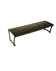 6' MADISON BENCH, W/OUT BACK, SLATS, PC FRAME