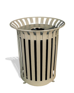 36 GALLON LEXINGTON RECEPTACLE W/ FLAT TOP LID & PLASTIC LINER