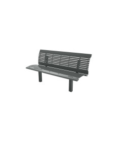 6' RICHMOND SERIES STEEL HORIZONTAL SLAT W/ BACK BENCH - IN GROUND