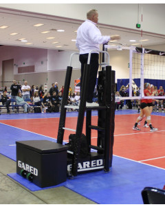 Gared Performance Sports  GoCourt™ Jr Base with Wheels and with 6105-T, 3.5” Aluminum Volleyball with Folding Ref Stand and Pads [8536PKG]  