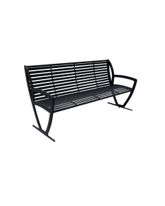 6' Augusta Bench w/Back, Side Armrest