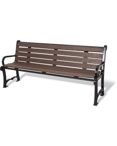 6' CHARLESTON BENCH WITH BACK, PERFORATED