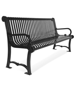 6' CHARLESTON BENCH WITH BACK, SLAT