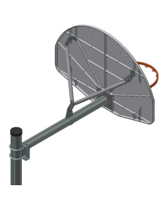 Gared Performance Sports Systems 4.5" Straight Post with system with Front Mount 4' extension and brace kit. *rim and backboard not included*  [AAB45]