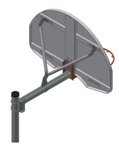 Gared Performance Sports Systems 4.5" Straight Post with system with Rear Mount 4' extension and brace kit. *rim and backboard not included*  [AAB45R]