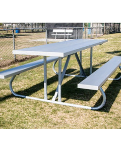 NRS ALUMINUM PICNIC TABLES 1-5/8" GALVANIZED STEEL UNDERSTRUCTURE, Seat Count: 6'