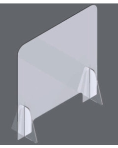 Counter top sneeze guard. 23-3/4" x 23-3/4" x 1/4" with opening 15" x 3"