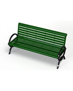 4' DURHAM BENCH, WITH BACK HORIZONTAL SLAT - POWDERCOATED