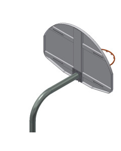 Gared Performance Sports Systems 3-1/2” O.D. Unbraced Gooseneck Post with 3’ Extension. *rim and backboard not included*  [GNA35]