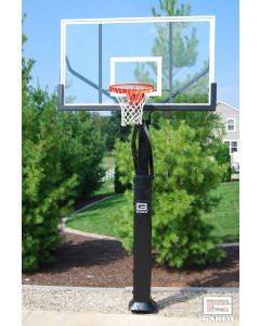 Gared Performance Sports Systems Pro Jam Direct Mount Basketball System, 6” Square Post, 42” x 72” Glass Backboard, 2000+ Goal [GP10G72DM]