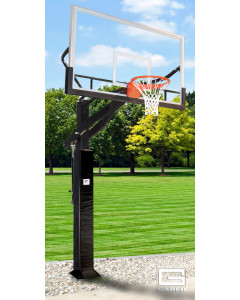Gared Performance Sports Systems All Pro Jam Direct Mount Basketball System, 6” x 8” Square Post, 42” x 72” Glass Backboard, 2000+ Goal [GP12G72DM]