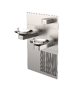 Hi-lo stainless steel with grille and back panel, touchless operation