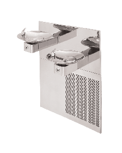 Hi-lo, high-polished stainless steel with grille and back panel, touchless operation