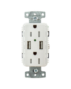 Hubbell USB15A5W White Outlet