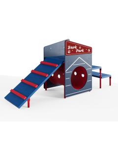 BarkPark PUP CLUBHOUSE (DOG HOUSE), WITH CRAWL TUNNEL [PBARK-454]