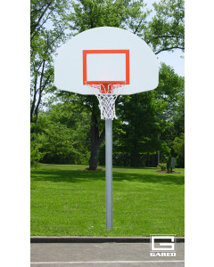Gared Performance Sports Systems 4-1/2” O.D. Adjustable Straight Post with 4’ Extension, 1245T Backboard, 240 Goal [PK4531]