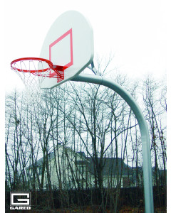 Gared Performance Sports Systems 4-1/2” O.D. Braced Gooseneck Post with 4’ Extension, 1245T Backboard, 240 Goal [PK4540]