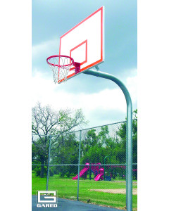 Gared Performance Sports Systems 4-1/2” O.D. Braced Gooseneck Post with 4’ Extension, 1260B Backboard, 240 Goal [PK4560]