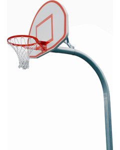 Gared Performance Sports Systems 4-1/2” O.D. Braced Gooseneck Post with 4’ Extension, 1750B Backboard, 240 Goal [PK4565]